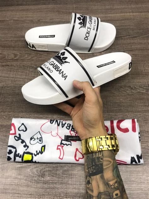 chinelo dolce gabbana branco|Men's designer shoes: sneakers, boots .